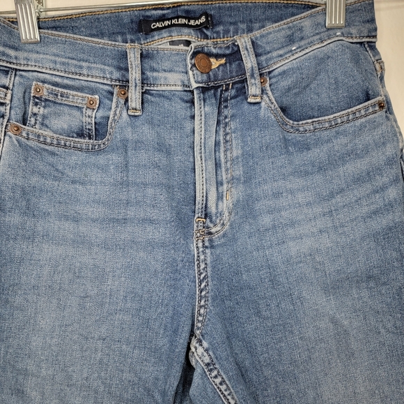 Calvin Klein Jeans Pants Short Crop Size 25 Blue Womens Denim High Rise Straight - Picture 7 of 9